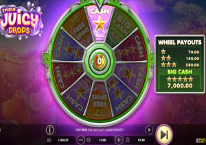 Triple Juicy Drops Online Slot Prize Wheel Screenshot