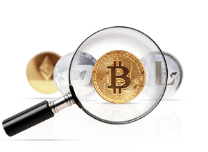 Cryptocurrency Regulation Bitcoin Under Magnifying Glass Icon
