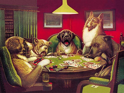 Cassius Marcellus Coolidge Waterloo Dogs Playing Poker Painting
