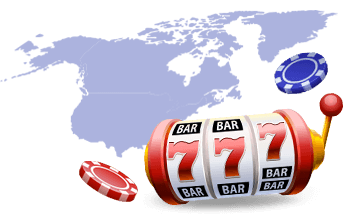 US and Canada with Slots and Poker Chips