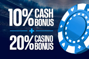 Betus 10% cash plus 20% casino bonus
