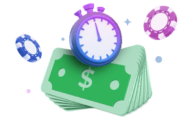 Ikon jam dan uang kasino waktu