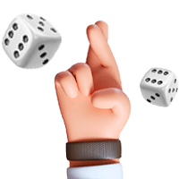 Dice Toss with Fingers Crossed Icon