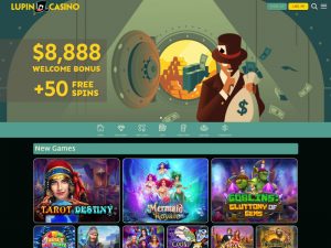 Lupin Casino Homepage welcome bonus