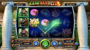 Cash Bandits 3 Slot Game Board Win