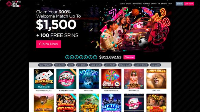 Best Online Casinos - SportsandCasino.ag Home Screenshot