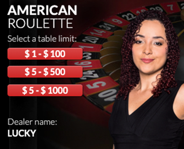 Live dealer American Roulette Live Lupin Casino