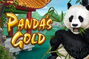 Panda's Gold Slot Game Logo Eating Panda