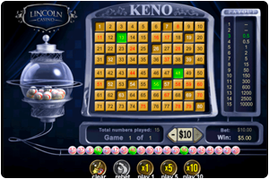 Lincoln Casino Games Keno Game