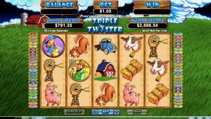 Üçlü Twister çevrimiçi slot oyun tahtası