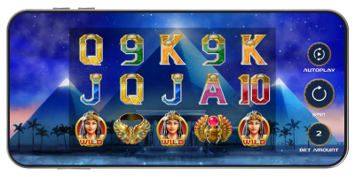 A Night With Cleo mobile slot game landscape gameplay screenshot