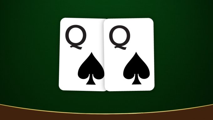 Illustration depicting two identical Queen of Spades cards