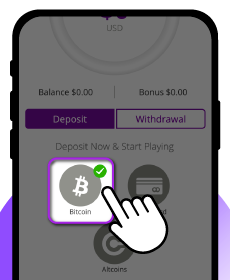 Select Your Deposit Method on super slots mobile version