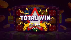 wild cash dice slot game live screenshot showing a winning round