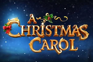 a Christmas carol slot game logo