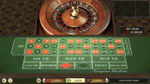 European Roulette Table Screenshot