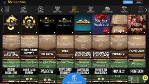 Vegas Aces Casino Table Games Screenshot