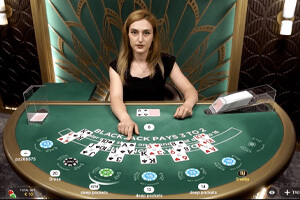 Live Blackjack Table With Bet Behind Feature