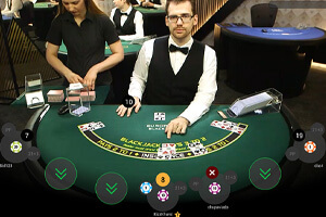 Live Blackjack Table with Perfect Pairs Side Bet